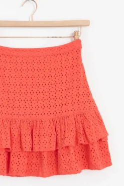 Oranje rok met broderie Anglaise