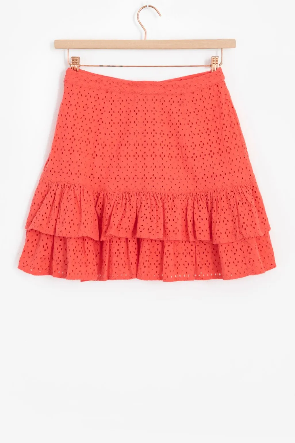 Oranje rok met broderie Anglaise
