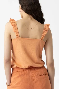 Oranje singlet met ruffles