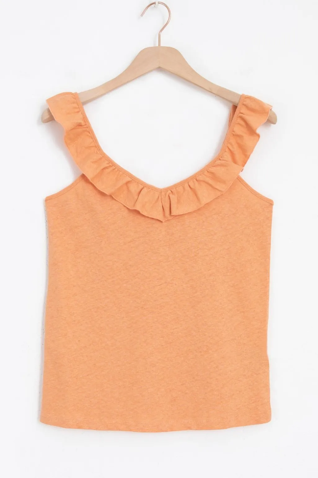 Oranje singlet met ruffles