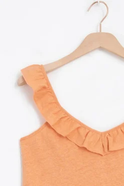 Oranje singlet met ruffles
