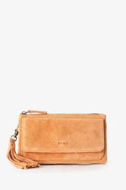Oranje suède crossbody tas