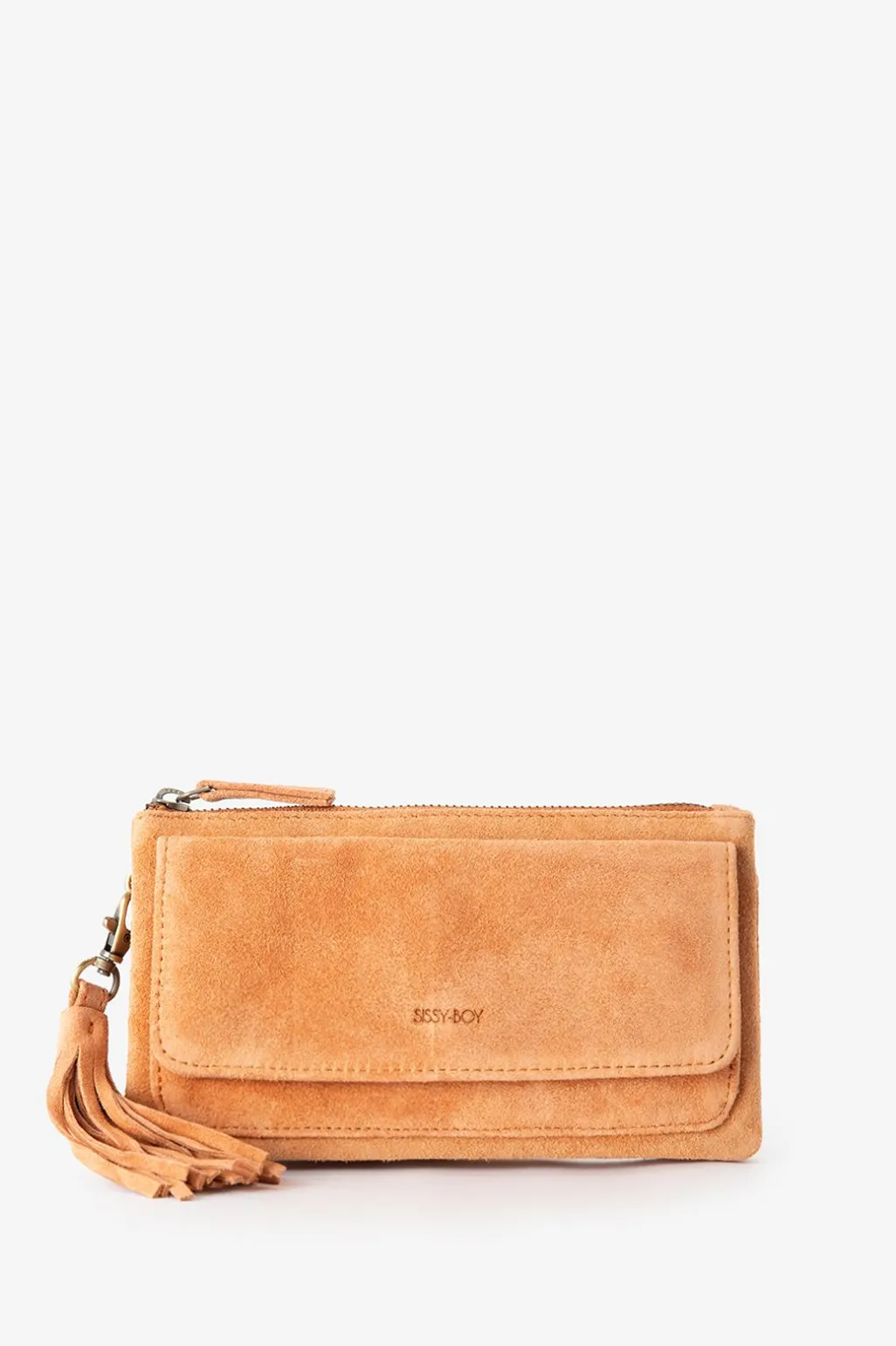 Oranje suède crossbody tas