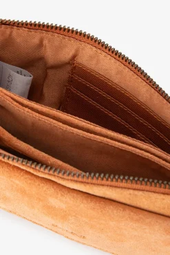 Oranje suède crossbody tas
