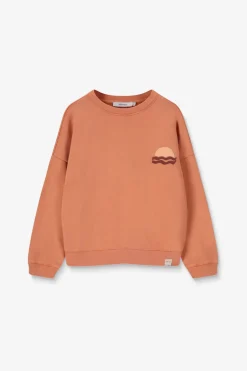 Oranje sweater met artwork
