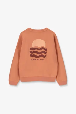 Oranje sweater met artwork