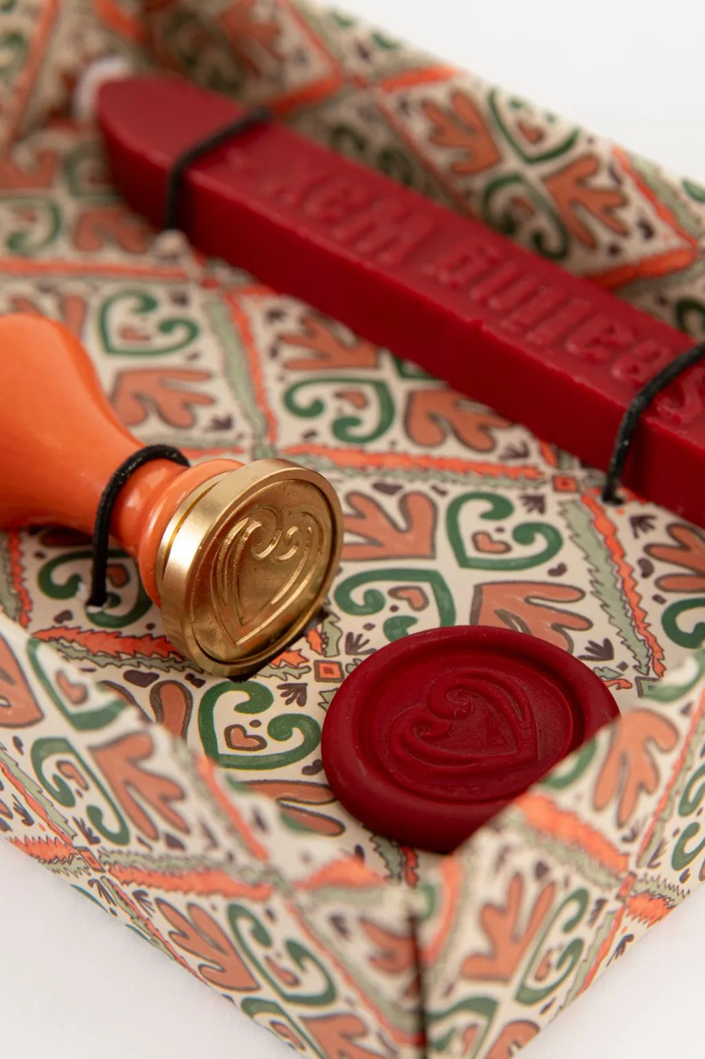 Oranje zegel was stempel set