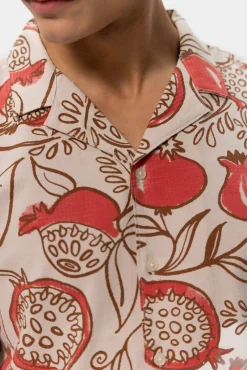Overhemd met rode granaatappel print