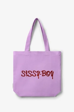 Paarse canvas shopper small