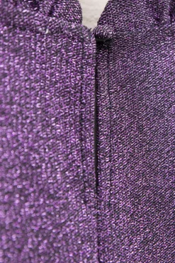 Paarse glitter longsleeve met ruffles