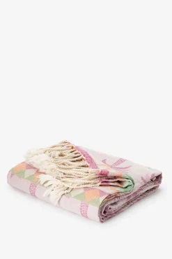 Paarse hamamdoek met palmboom print
