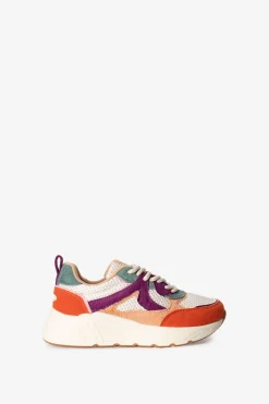 Paarse mesh sneakers