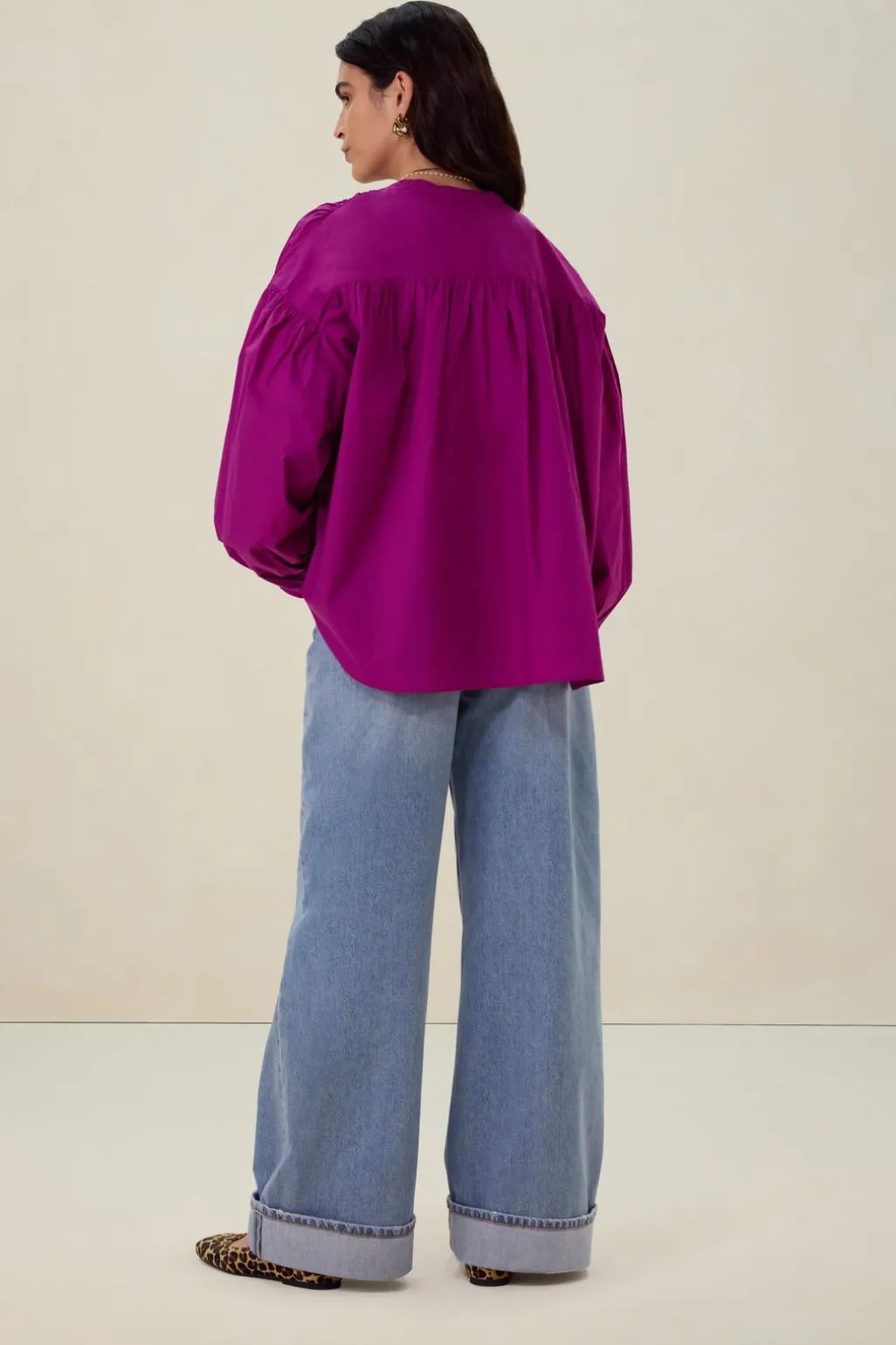 Paarse oversized blouse