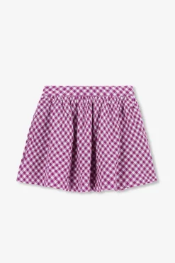 Paarse rok met check-stof