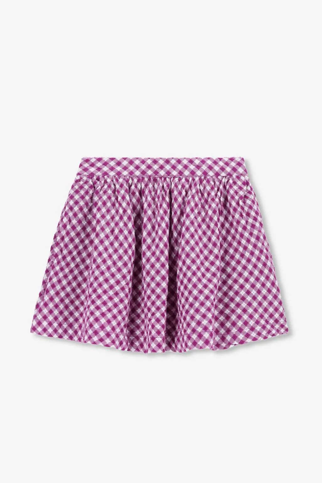 Paarse rok met check-stof