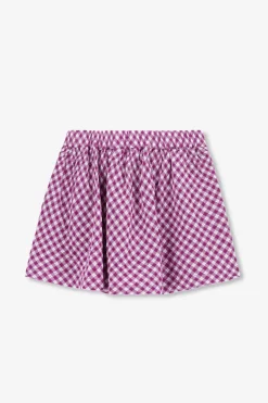 Paarse rok met check-stof
