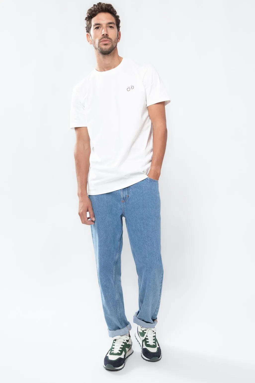 Perry blauwe mid-rise loose fit jeans