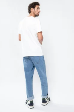Perry blauwe mid-rise loose fit jeans