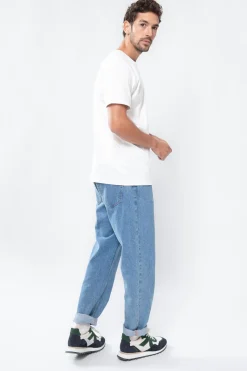 Perry blauwe mid-rise loose fit jeans