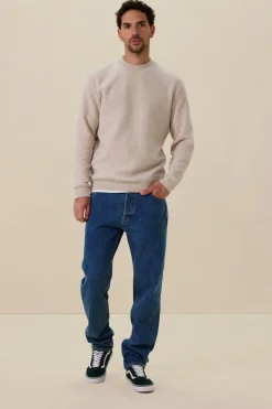 Plato blauwe mid-rise straight fit jeans