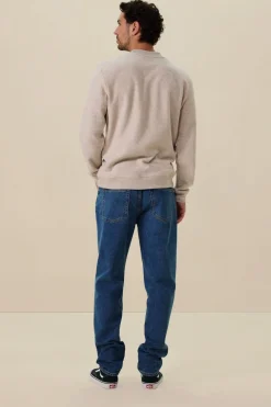 Plato blauwe mid-rise straight fit jeans