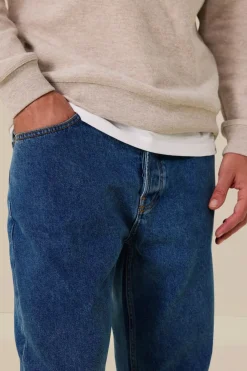 Plato blauwe mid-rise straight fit jeans
