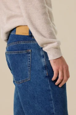 Plato blauwe mid-rise straight fit jeans