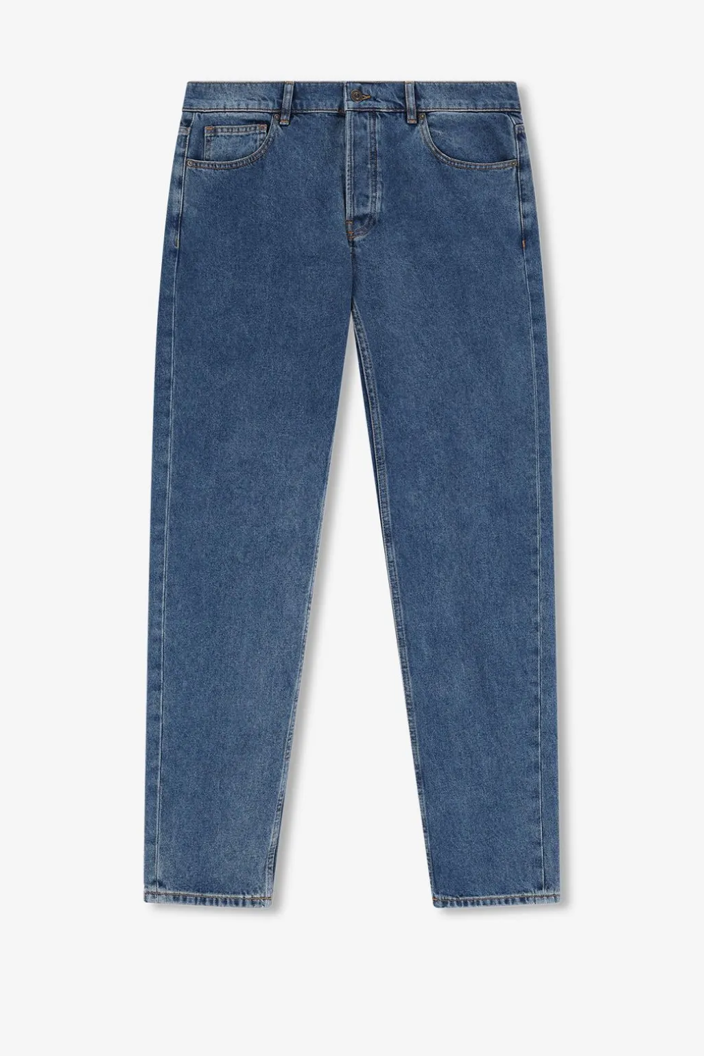 Plato blauwe mid-rise straight fit jeans