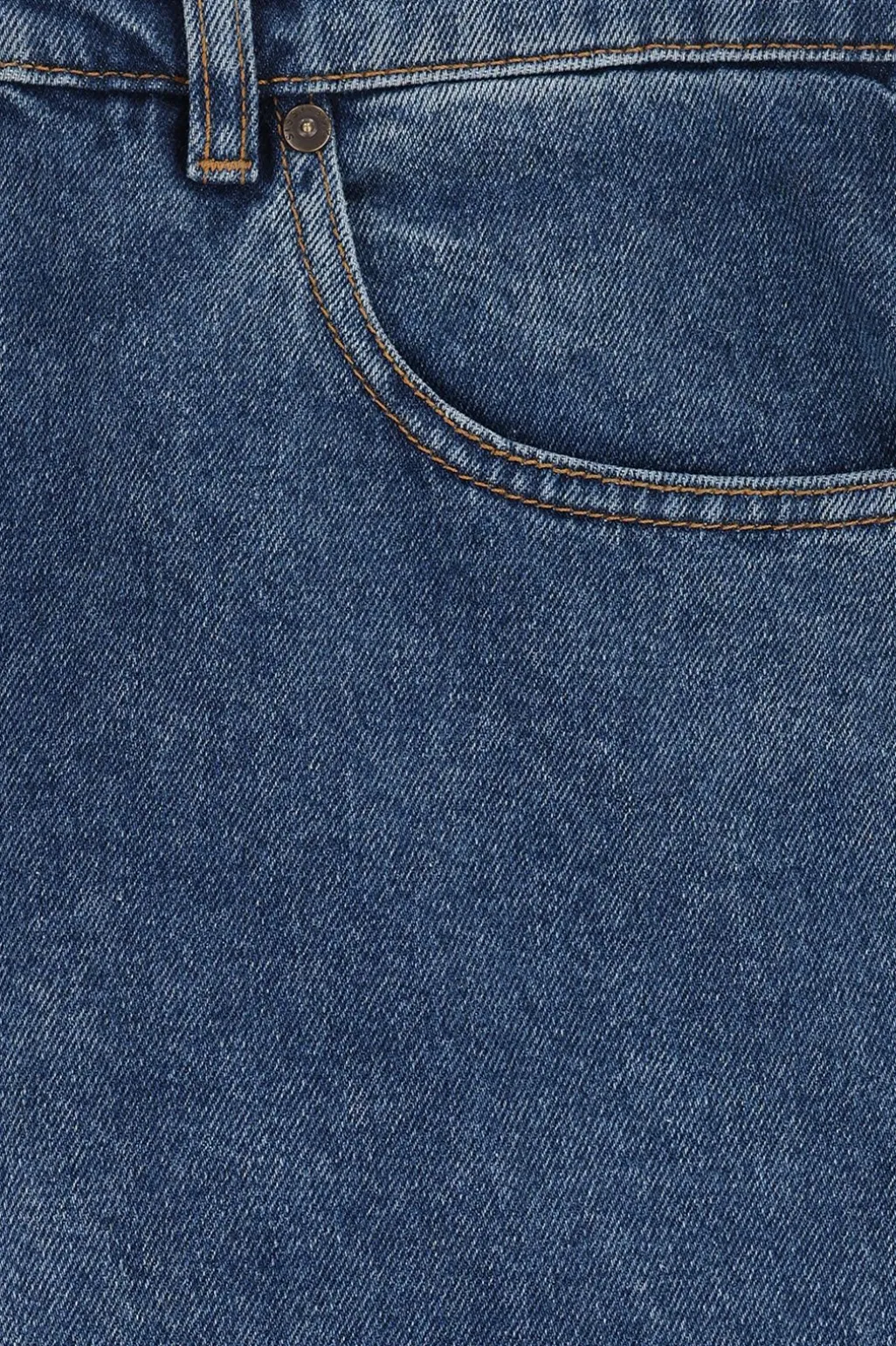 Plato blauwe mid-rise straight fit jeans