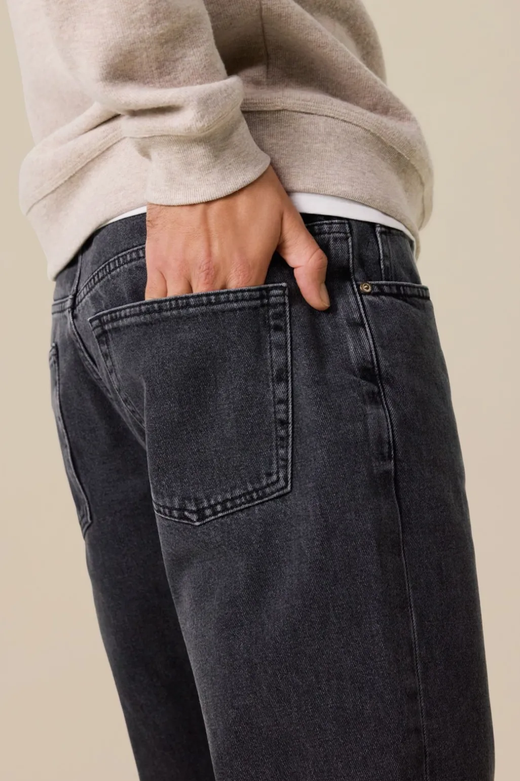 Plato grijze mid-rise straight fit jeans