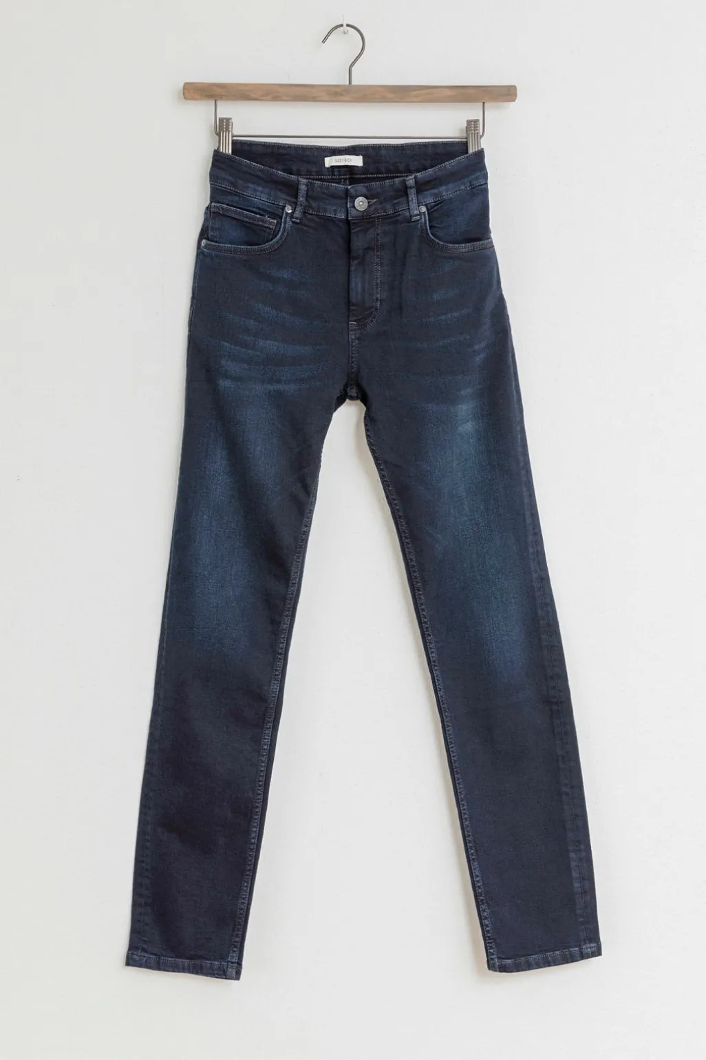 Porter donkerblauwe mid-rise Slim Fit Jeans
