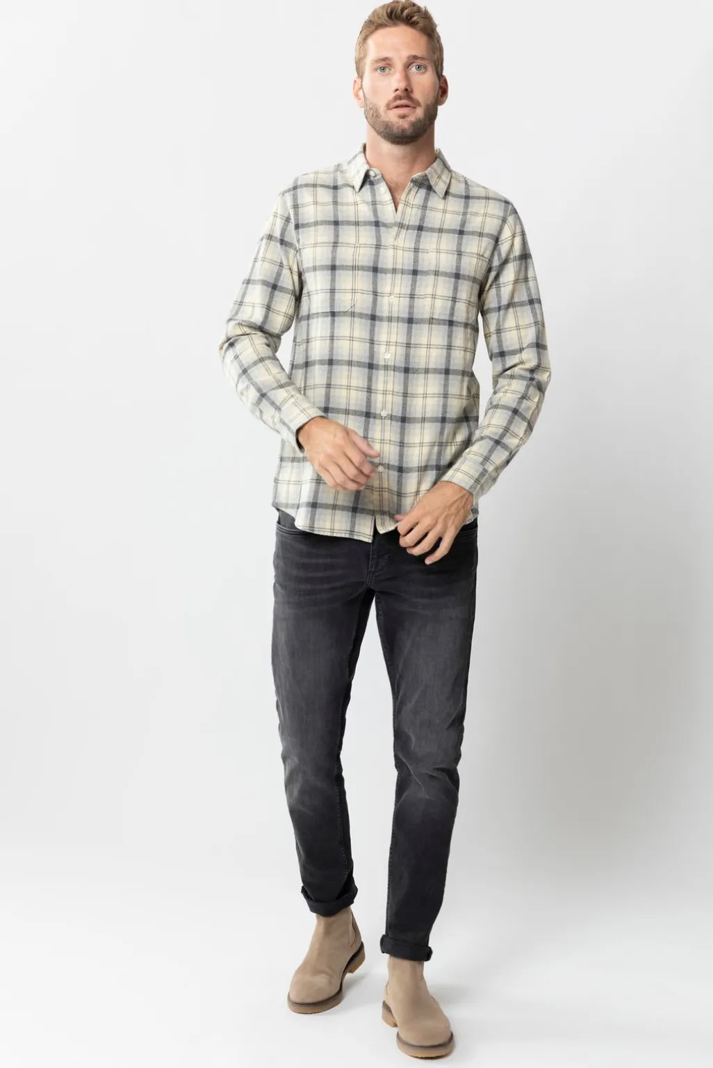 Porter donkergrijze mid-rise slim fit jeans
