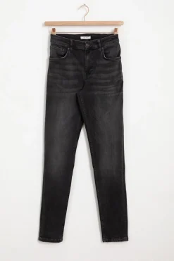 Porter donkergrijze mid-rise slim fit jeans