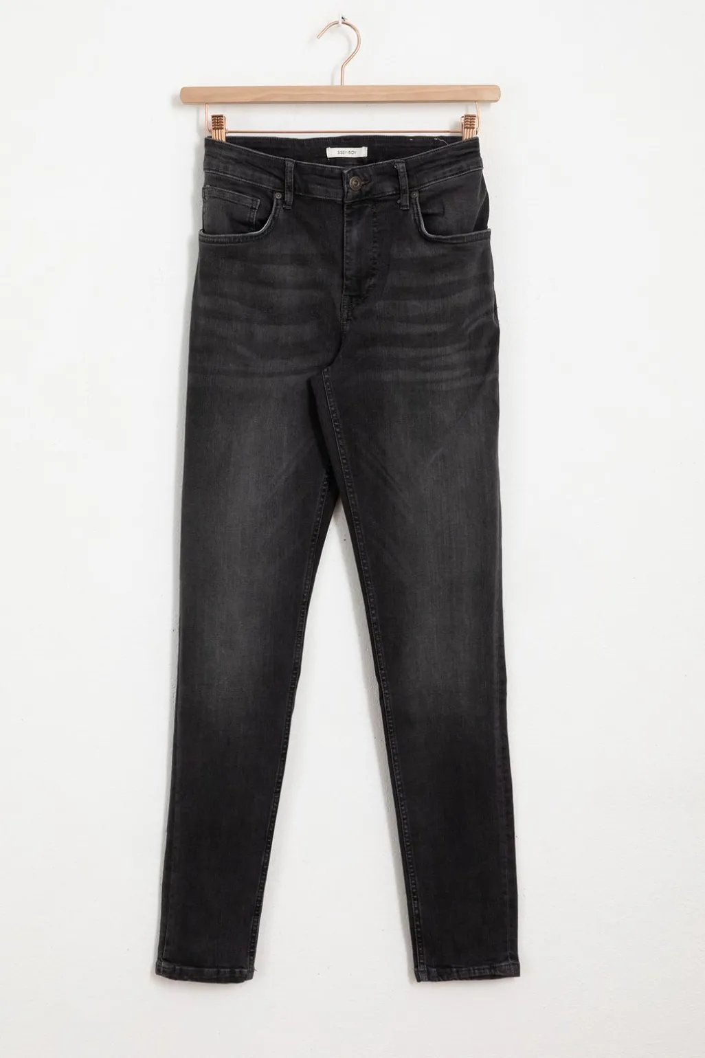 Porter donkergrijze mid-rise slim fit jeans