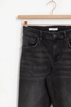 Porter donkergrijze mid-rise slim fit jeans