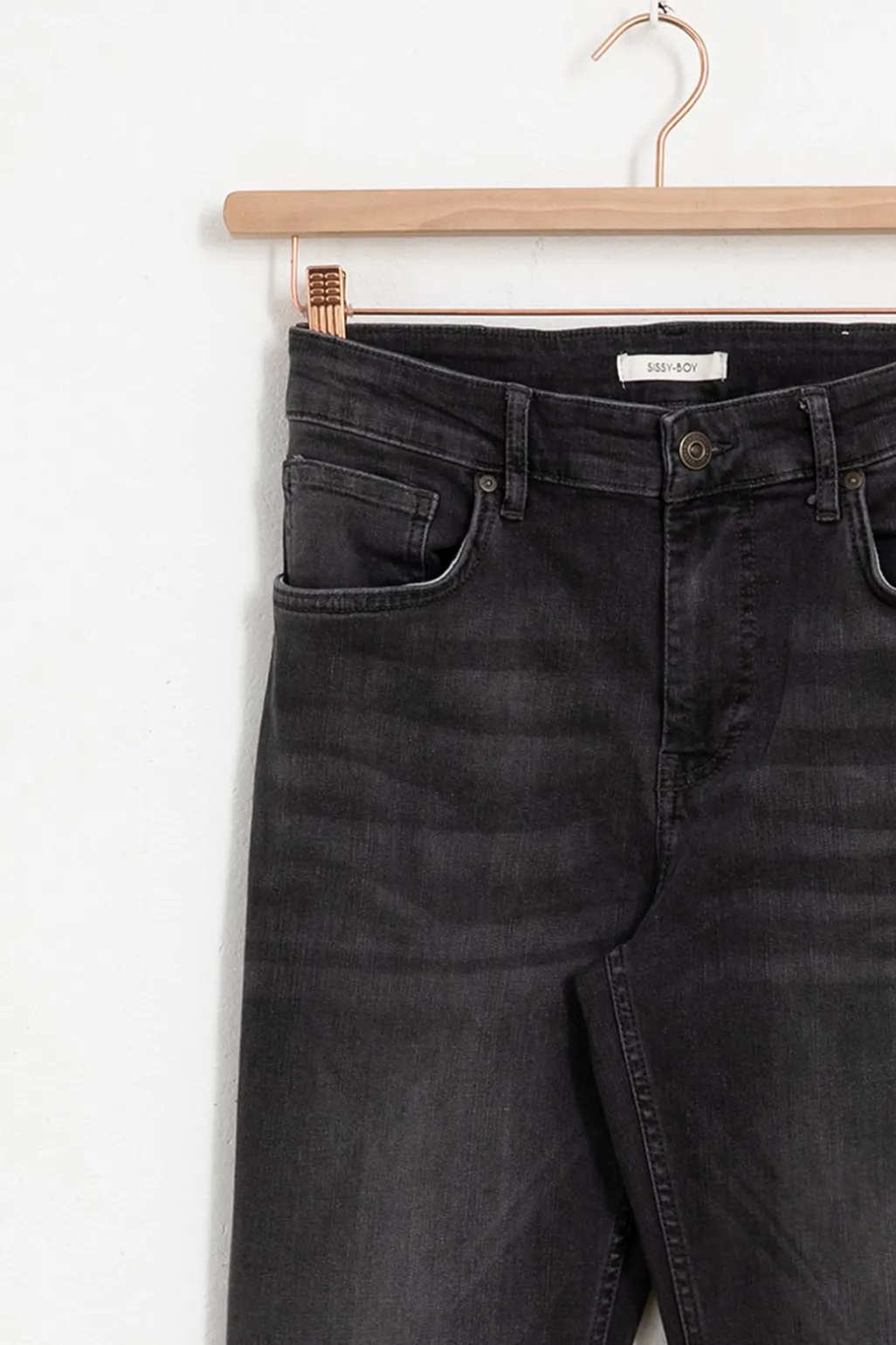 Porter donkergrijze mid-rise slim fit jeans