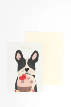 Postkaart I Love You bulldog