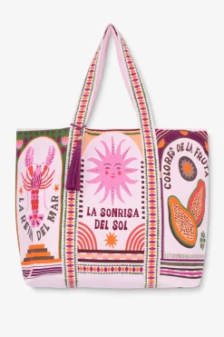 PRE-ORDER: Roze shopper met print