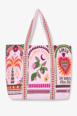 PRE-ORDER: Roze shopper met print