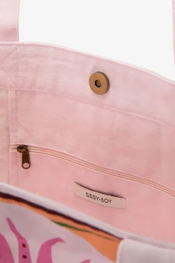 PRE-ORDER: Roze shopper met print