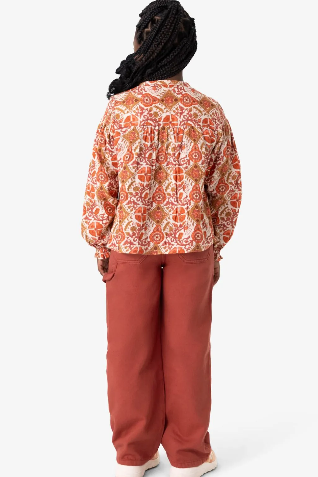 Printed cotton blouse with smock detailsMulticolour blouse