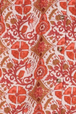 Printed cotton blouse with smock detailsMulticolour blouse