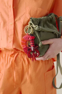Rode bag charm kreeft