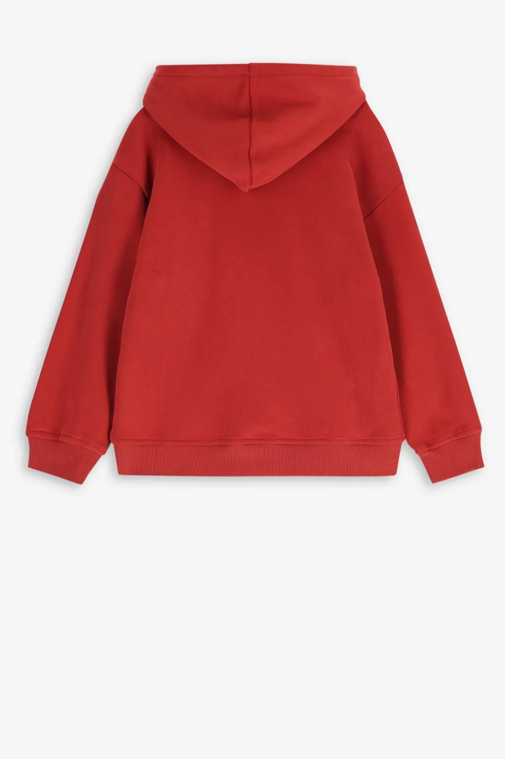 Rode hoodie met flock print