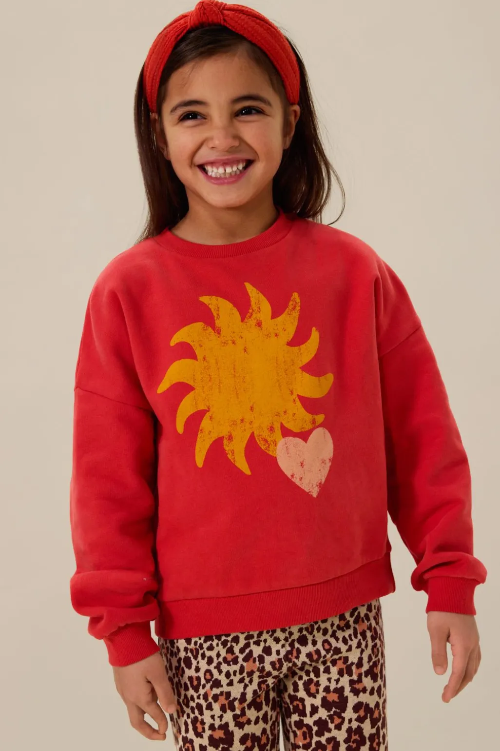 Rode oversized sweater met print