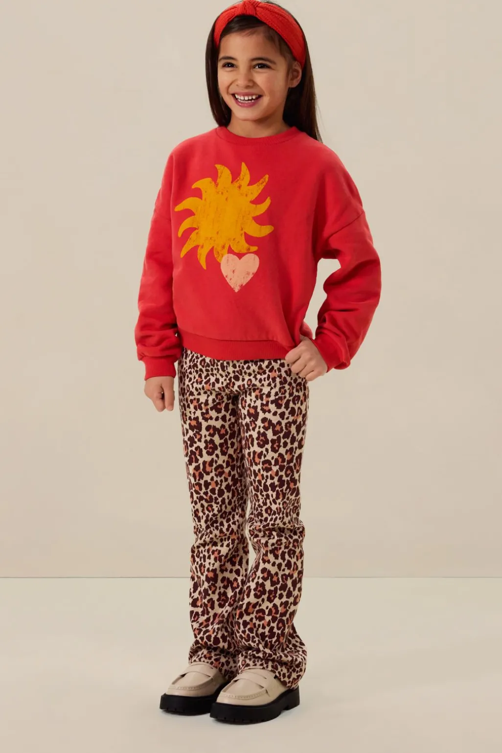Rode oversized sweater met print