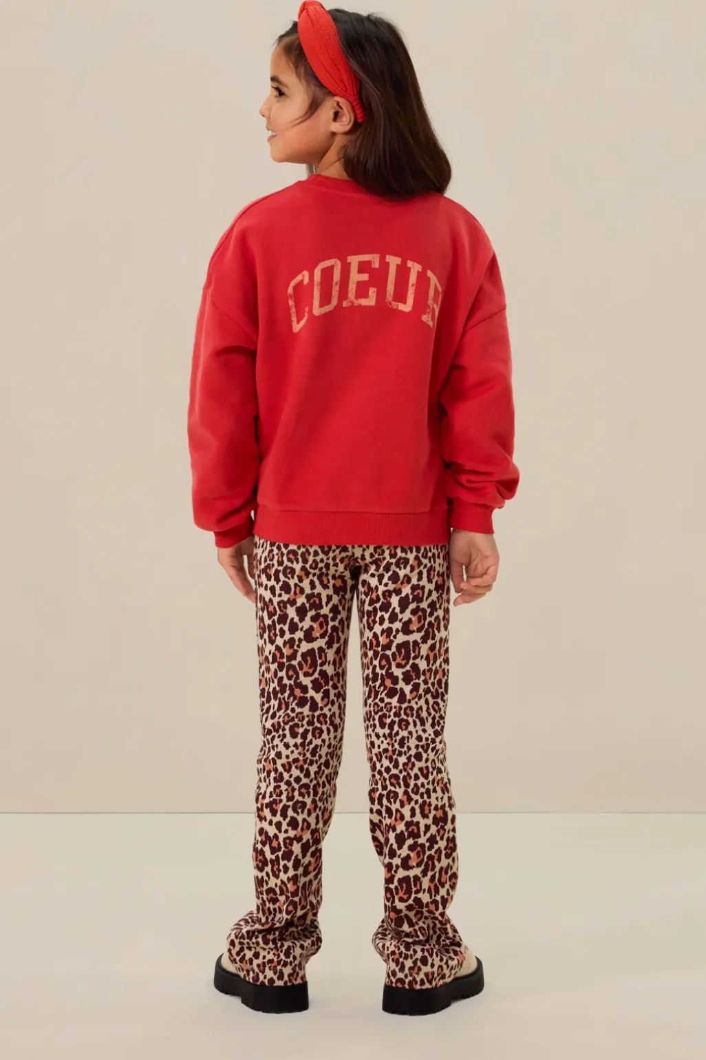 Rode oversized sweater met print