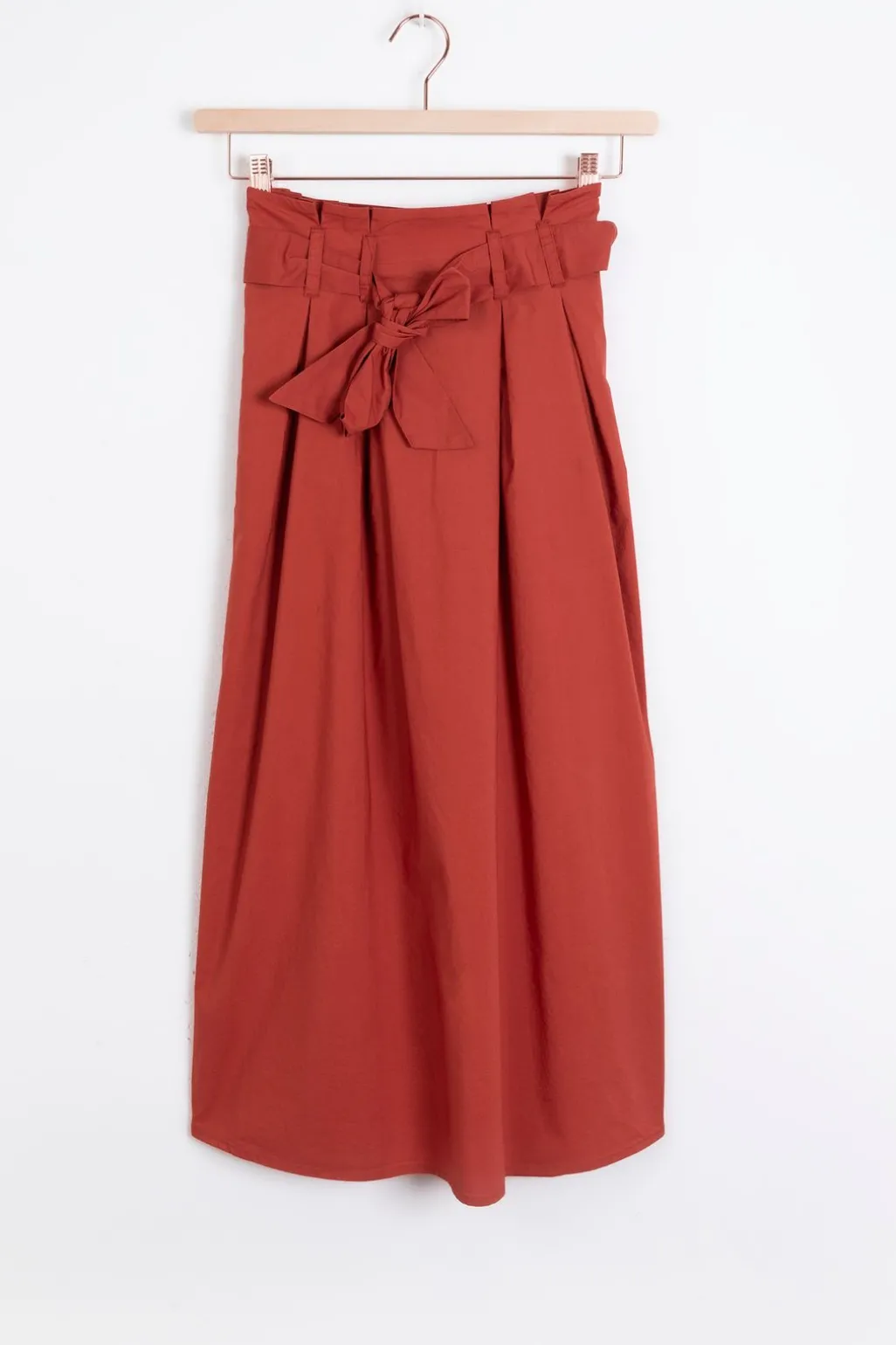 Rode paperbag midi rok