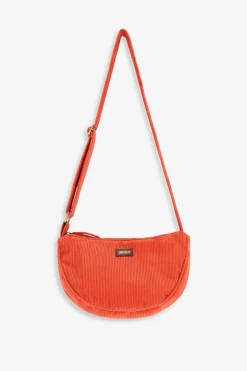 Rode ribcord crossbody tas