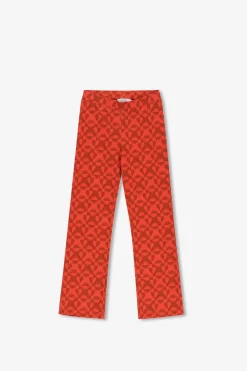 Rode straight leg legging met print